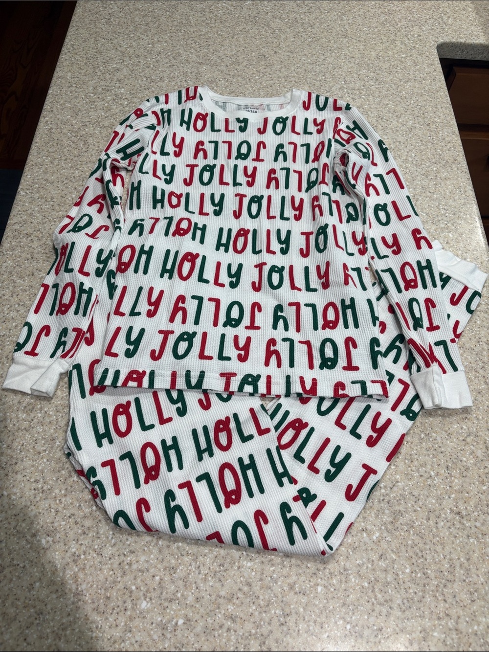 Carters unisex size 14 holly jolly thermal pajamas